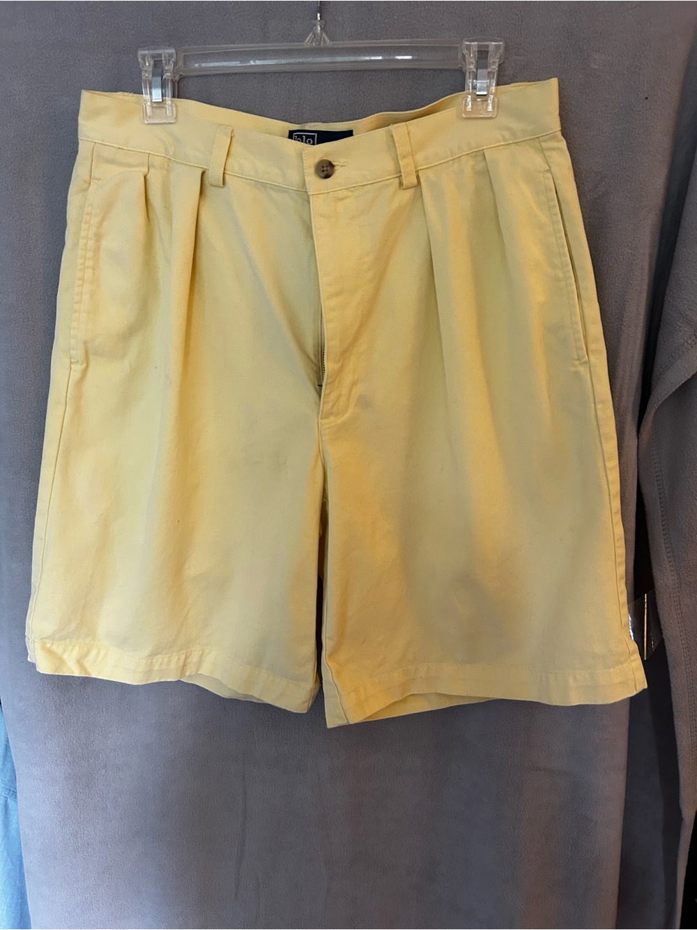 Ralph Lauren Pale Yellow Flat-Front Pleat Shorts old Money Y2K
